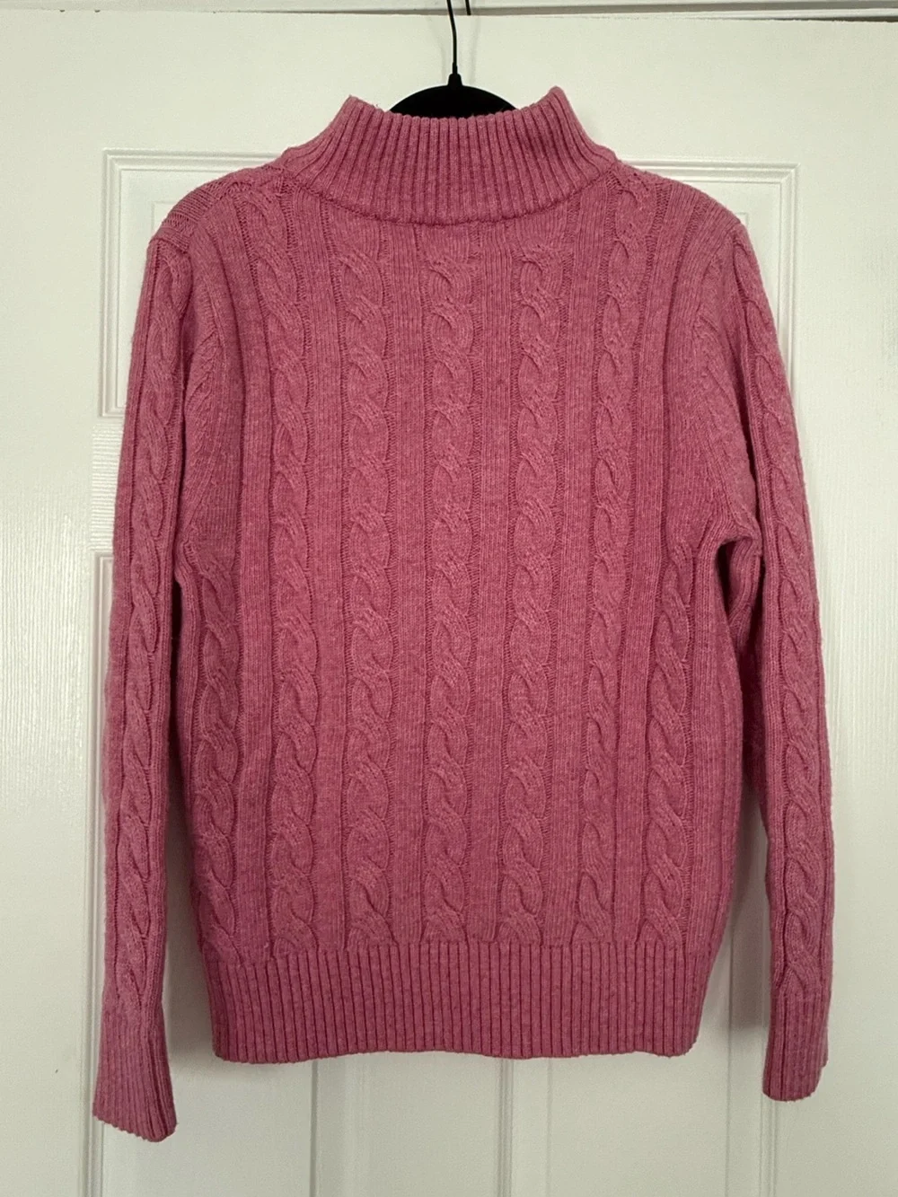 Polo Ralph Lauren Pink Cable-Knit Quarter Zip Sweater- kids XL
